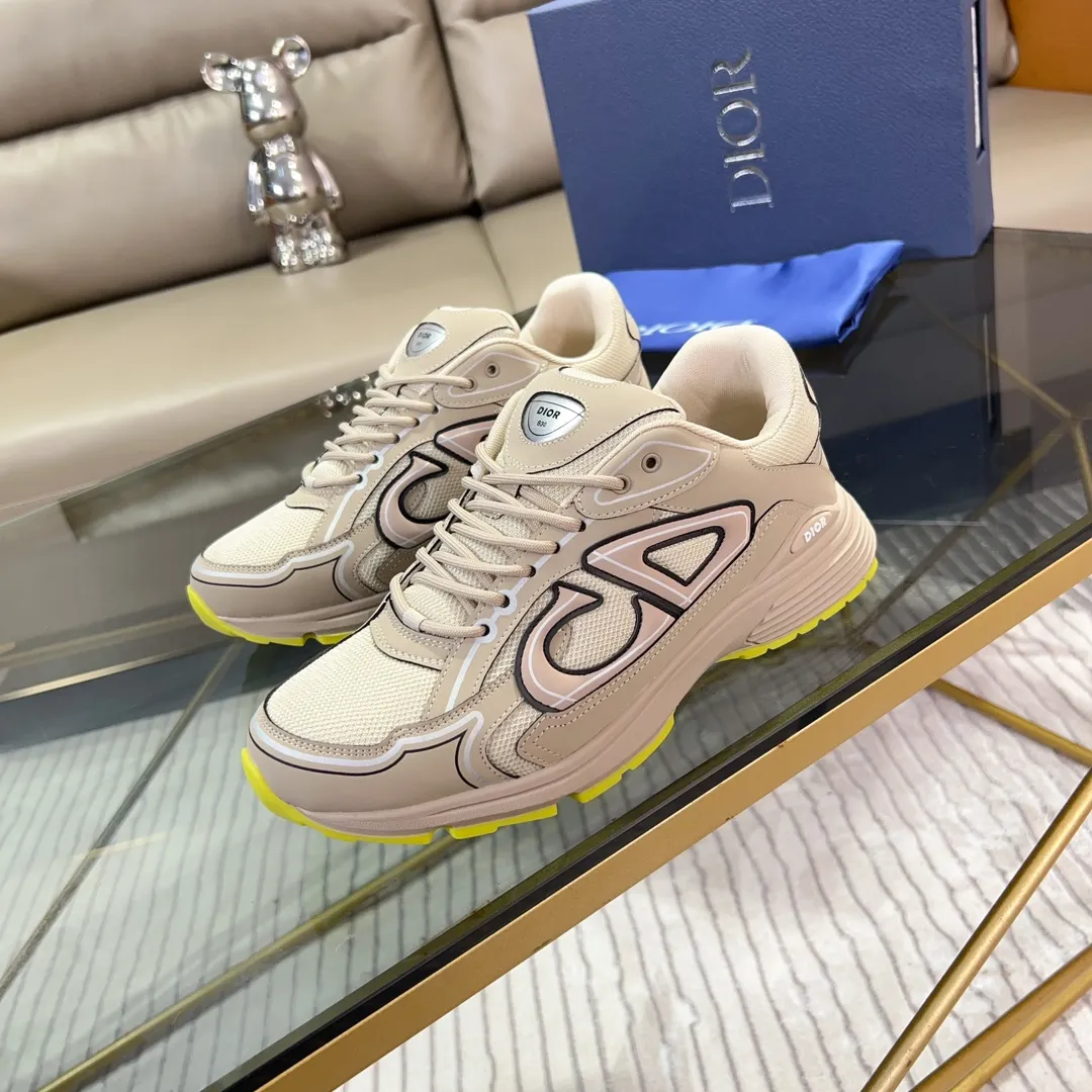 Men's Shoes💰P460💰【DIOR】Dior's new B30 low-top sneakers✅ are carefully made of gray mesh fabric and white technical fabric, decorated with reflective "CD30" graphic logo, and "DIO~B30" and "CD30" logos on the heel and tongue. An extra-light, sculpted rubber sole with signature accents adds style, while internal stretch details create ideal comfort. It can be matched with various casual styles to show a fashionable and modern sports style. Code number: 38-44 (45 can be customized)